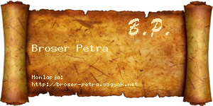 Broser Petra névjegykártya